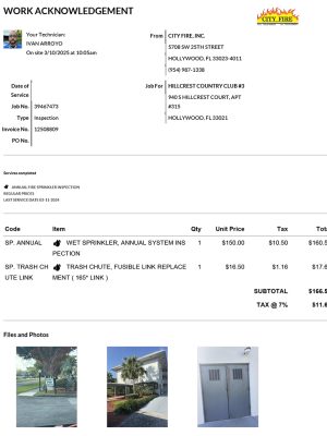 Work Acknowledgement : ServiceTrade : ServiceTrade : ServiceTrad